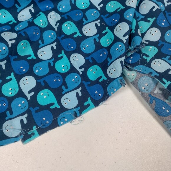 Timeless Treasures Whale Fabric Material Blue Ocean Water Sewing 80x45" - Picture 4 of 8
